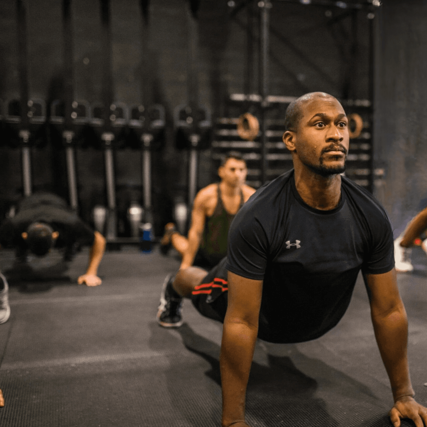 Concetrated triathlete grayscale