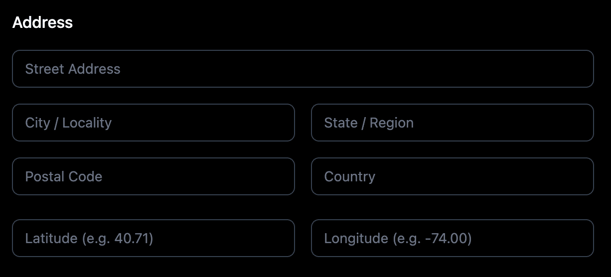 Address fields