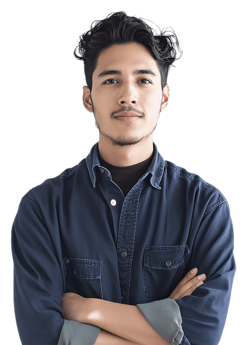 Confident Young Man in Interior 