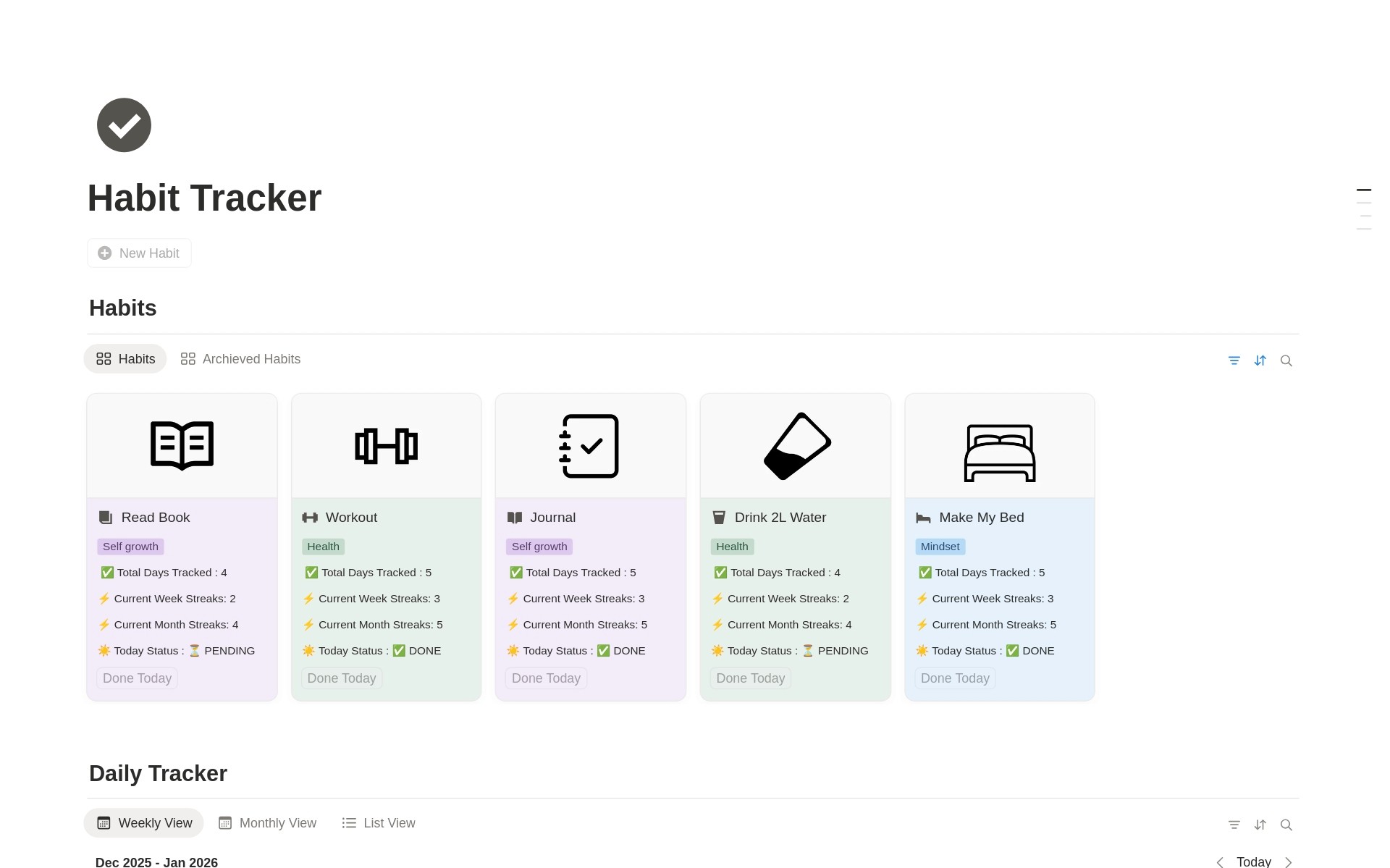 notion habit tracker template