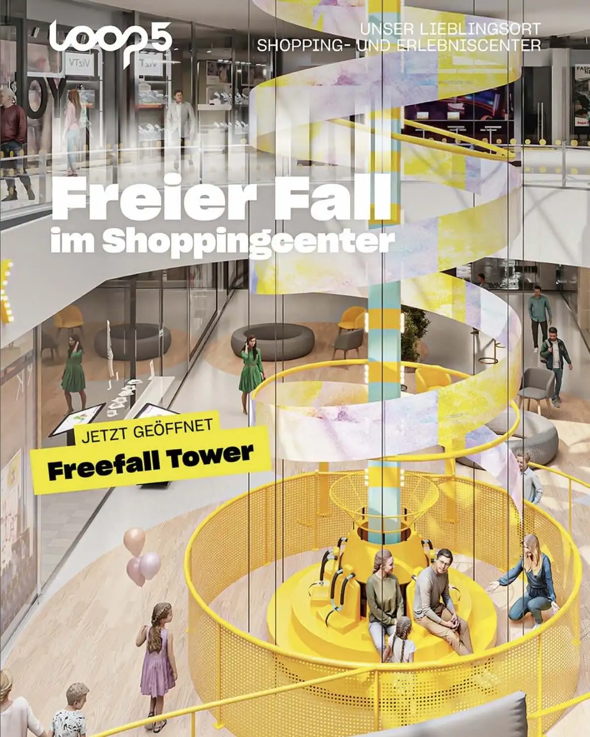 Attraction Skytwister dans un centre commercial en Allemagne
