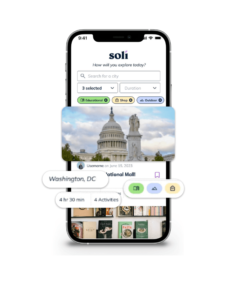 Smartphone screen displaying a guide preview with visual and location-based elements to help users assess relevance at a glance.