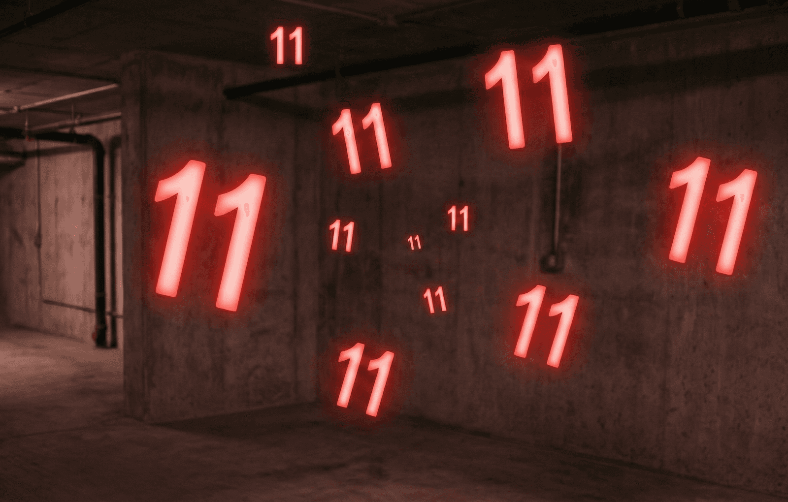 black and white 11 signage