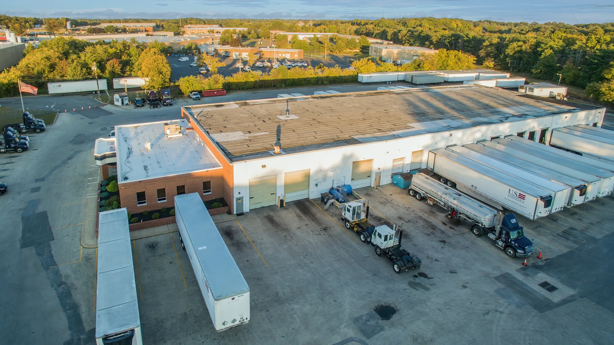 Aerial view of the industrial outdoor storage site at 350 Benigno Blvd, Bellmawr, NJ