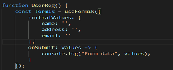 Formik How to Access Initial Values