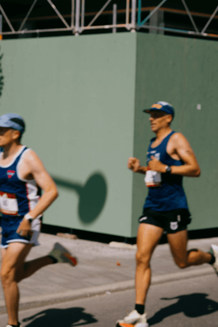 two Runners in the Stockholm Marathon 