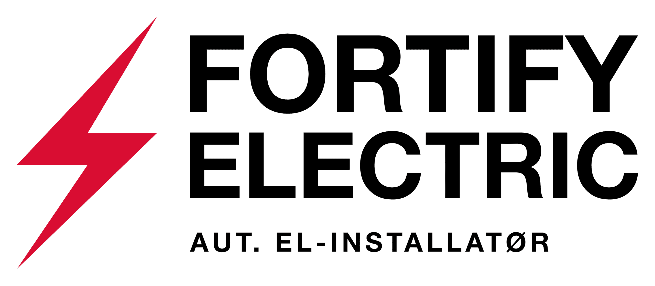 Logo for Fortify Electric – autoriseret el-installatør med stærkt fokus på professionalisme og service.