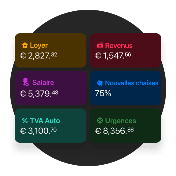 Infographie colorée affichant différentes données financières, comme des prêts et des taux d'intérêt, dans une mise en page circulaire.