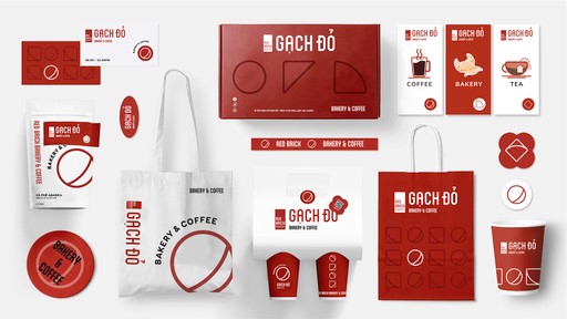 gạch đỏ bakery & coffee pattern