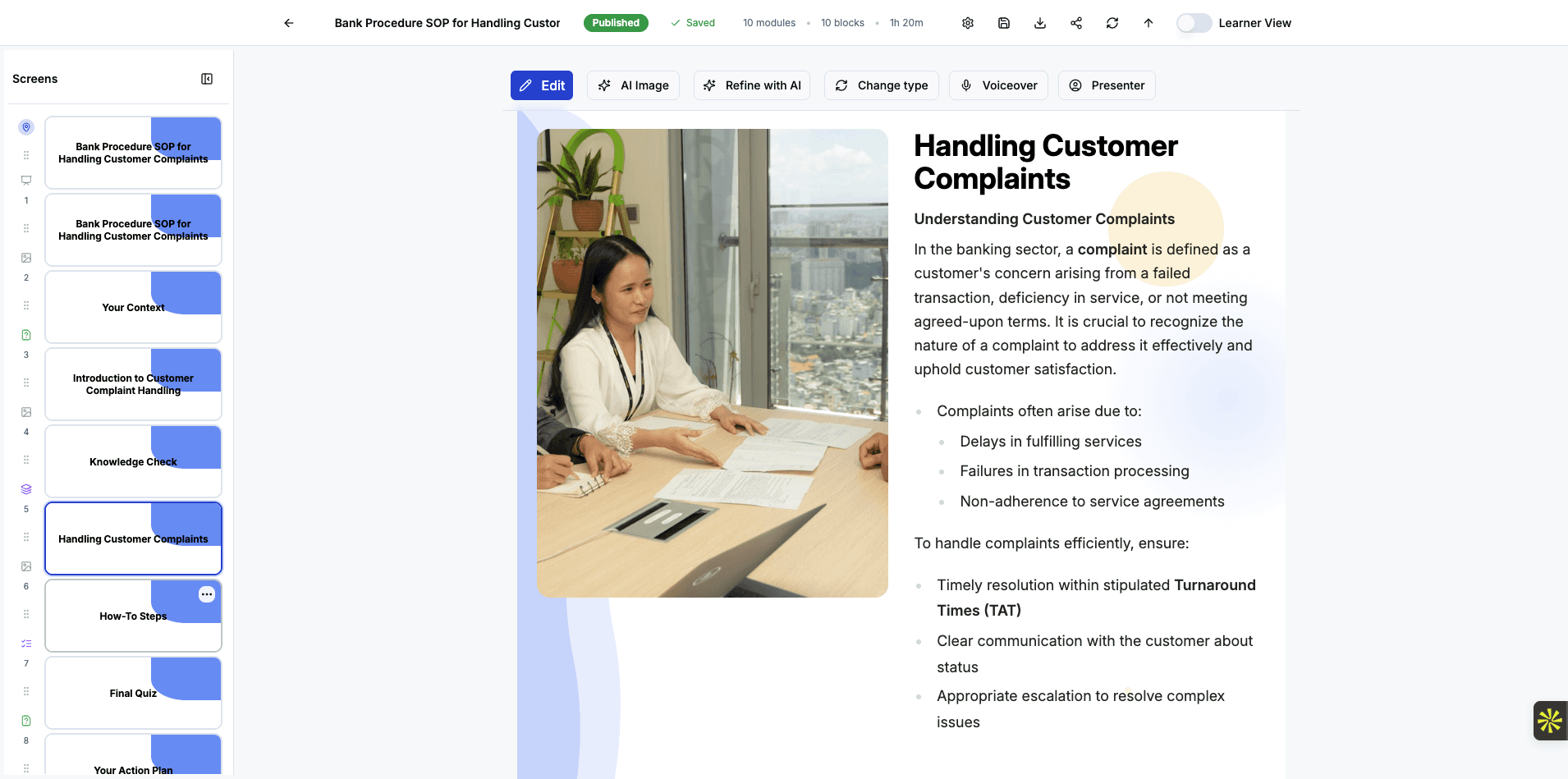 The How-To Steps module provides actionable procedures learners can follow.
