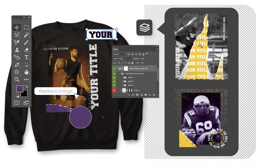 preview of template on photoshop