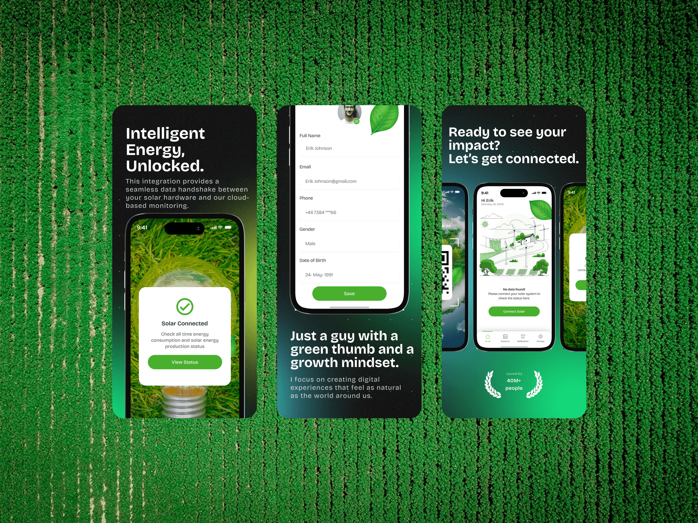 Modern fintech brand layout featuring digital cards, profiles, and analytics.