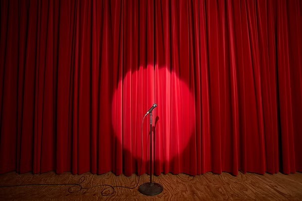 Microphone on a stage