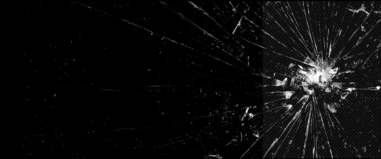 Broken glass textures high resolution shatter effect with sharp transparent glass fragments and realistic cracks