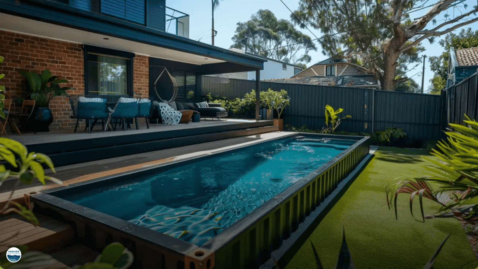 Hospitality focused shipping container pool design for Airbnb properties