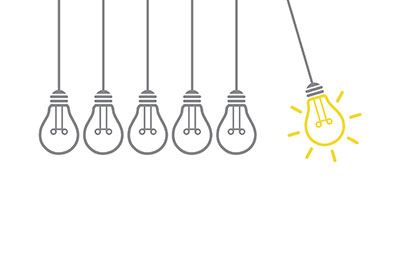 Newton's cradle made of light bulbs