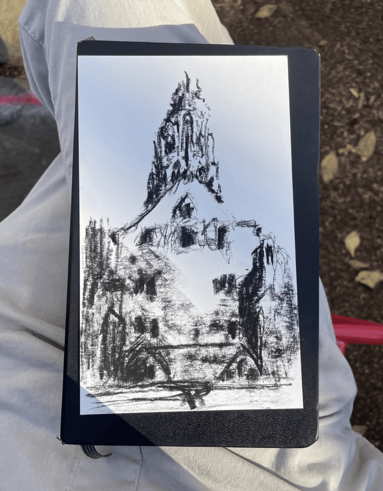 picture of a sketch of harkness tower.