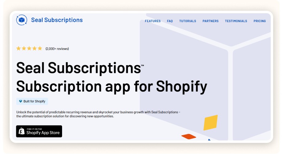 Seal Subscription homepage