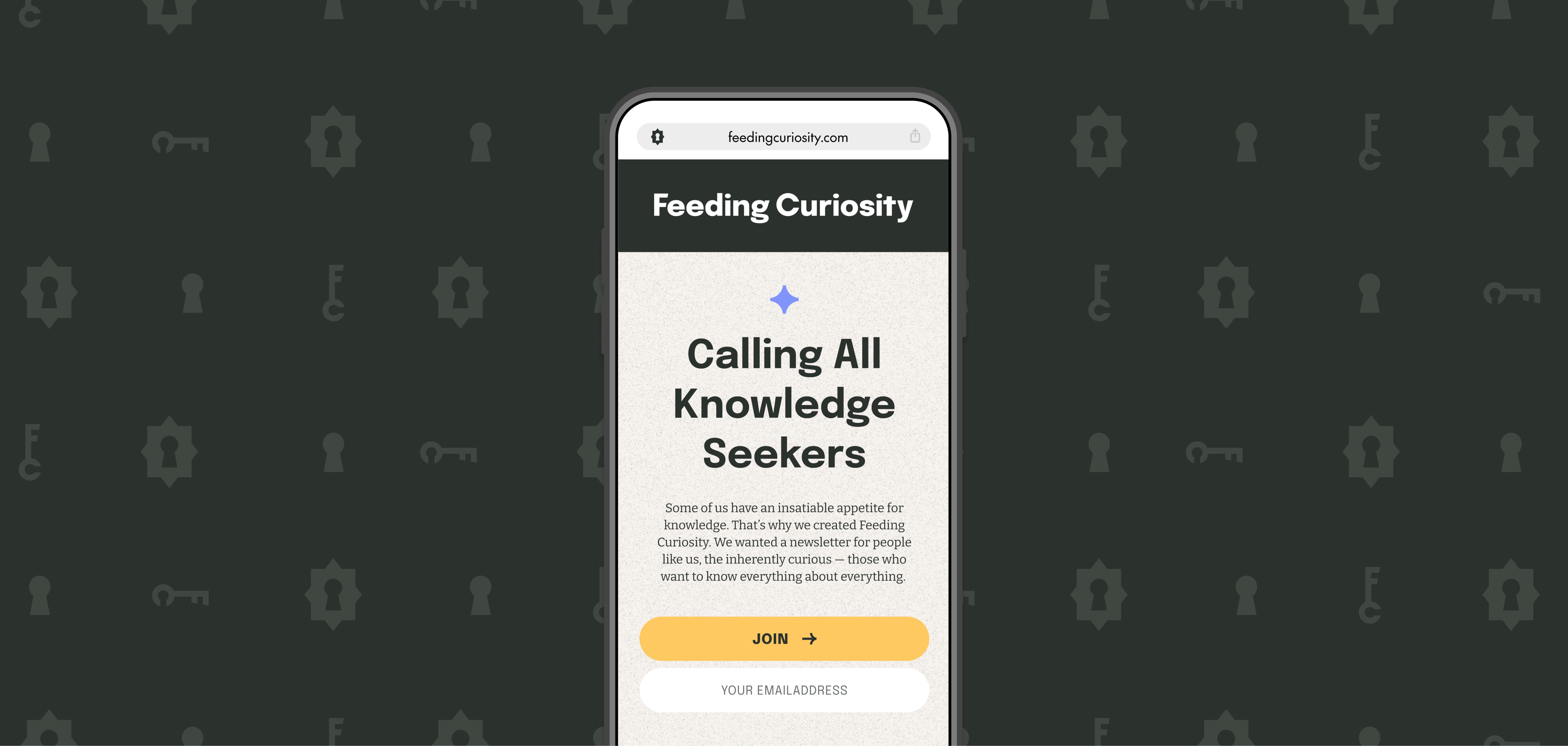 Feeding Curiosity landing page