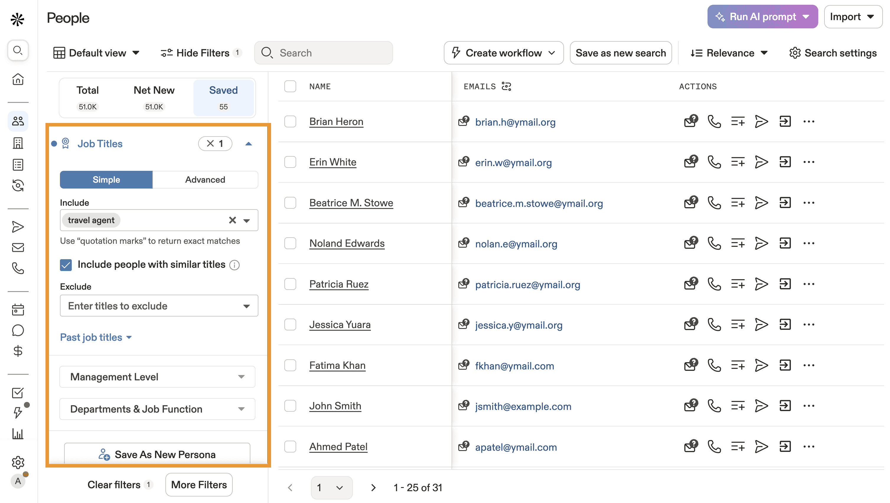 Apollo email finder dashboard showing search input, verified results, and accuracy score.