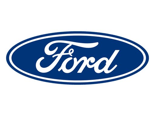 The image displays the Ford logo, featuring the script "Ford" in white cursive letters centered within an oval-shaped, blue background, symbolizing the renowned automotive brand Ford Motor Company.