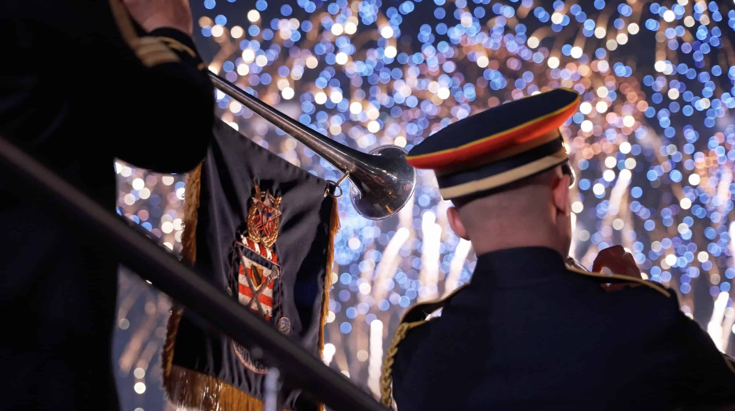 National Medal of Honor Grand Opening band with fireworks