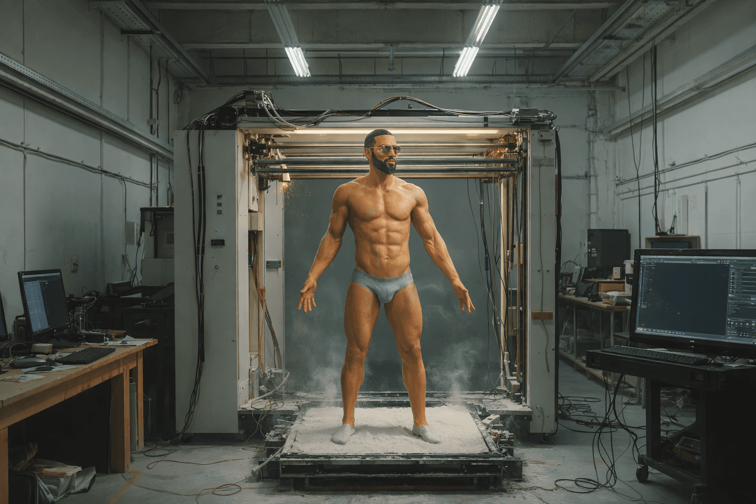 Manechin Dorian Popa finisat și vopsit pentru activarea din retail