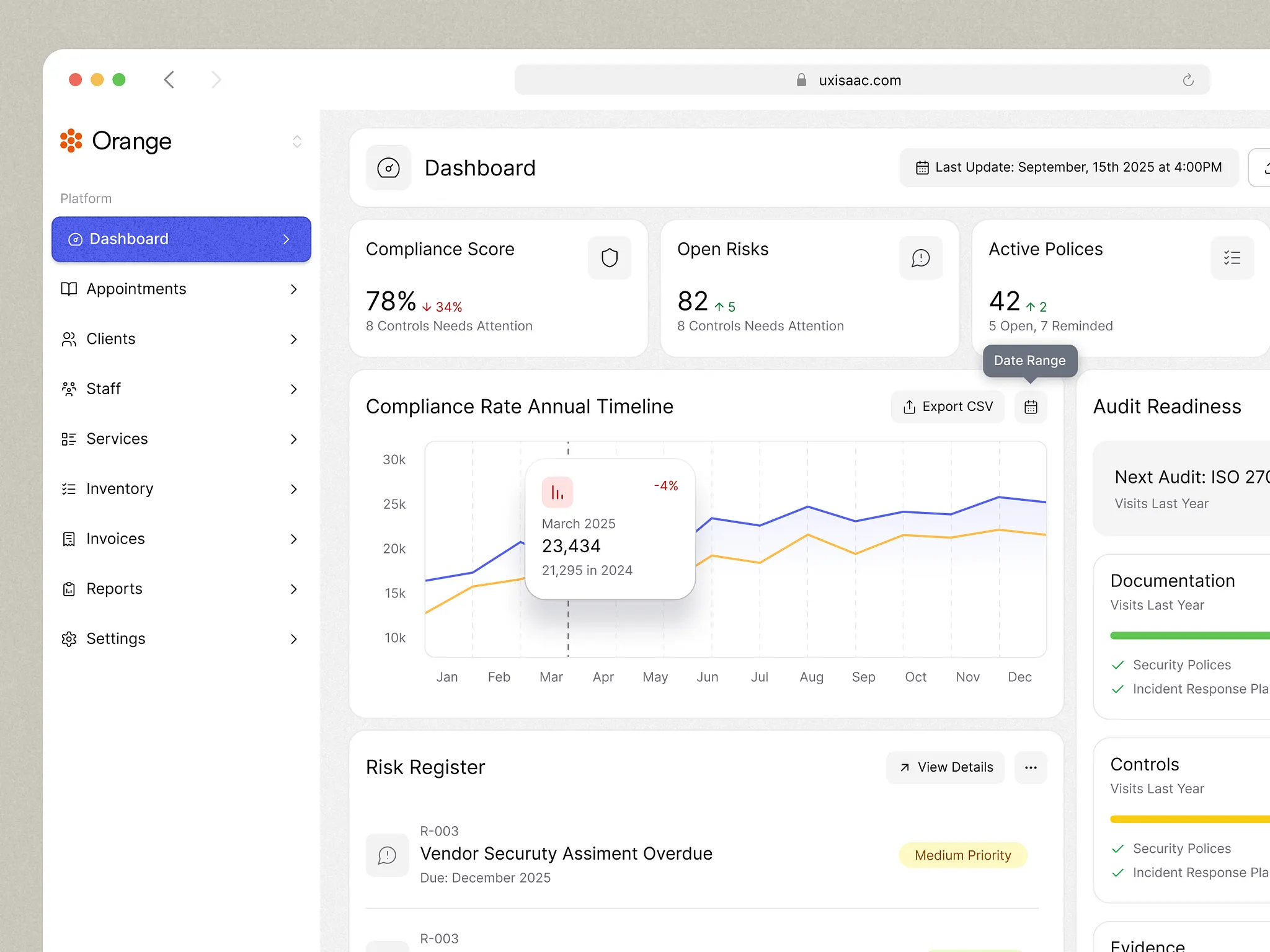 Clean SaaS dashboard showing key metrics and visual hierarchy to reduce cognitive load
