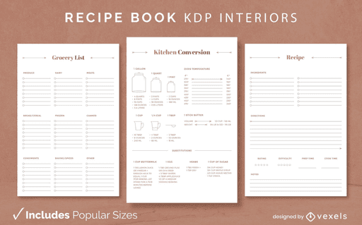 recipe template kdp