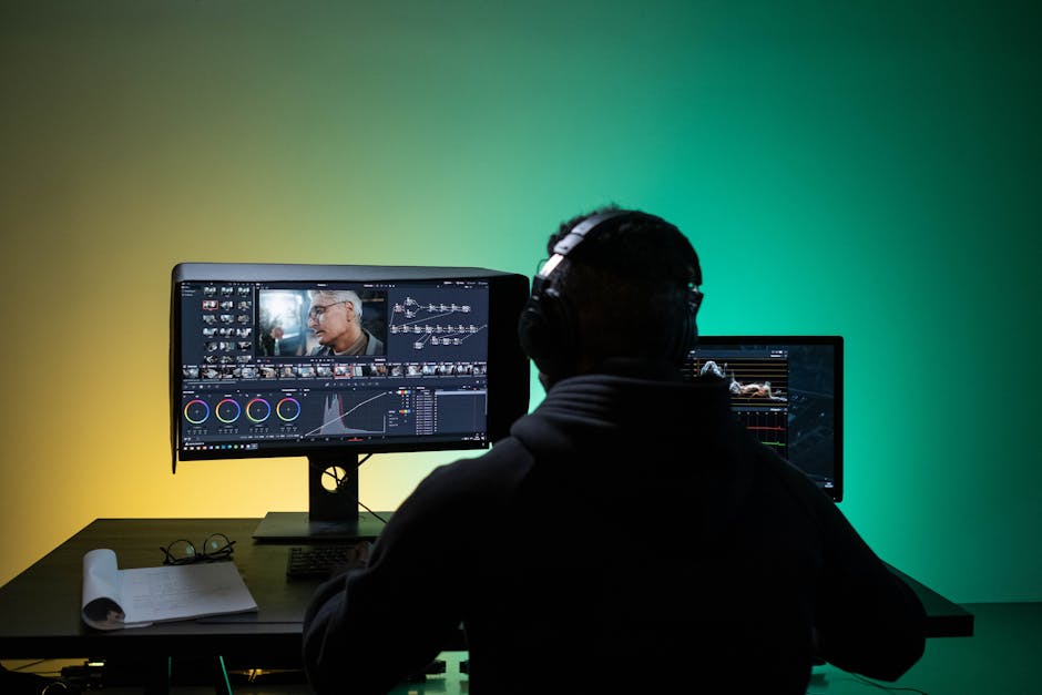 video editor adding motion graphics and branding to conference footage - conference videographer