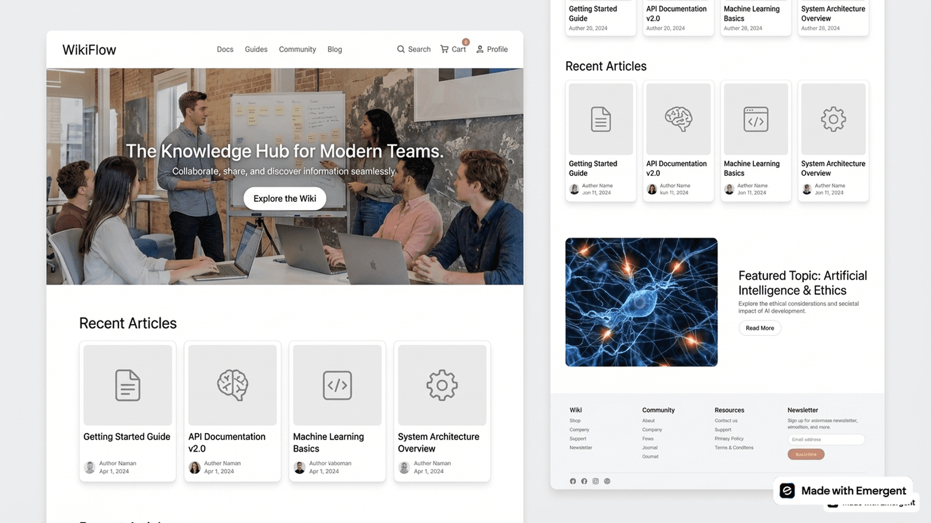 Wiki Website Made with Emergent