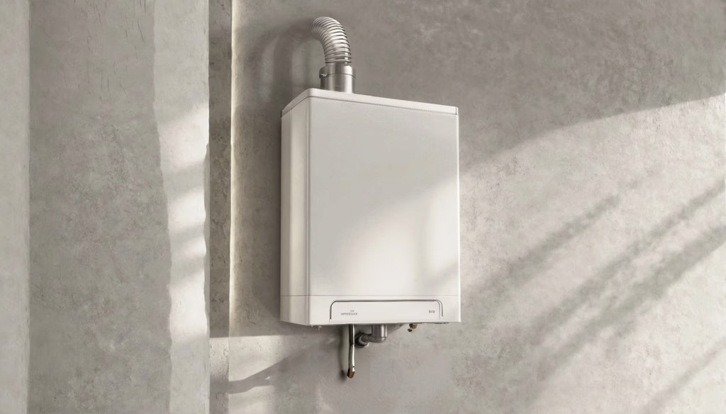 Een gezin, genietend op de bank van hun huis dat wordt verwamd via een Huiskracht 8 pakket.