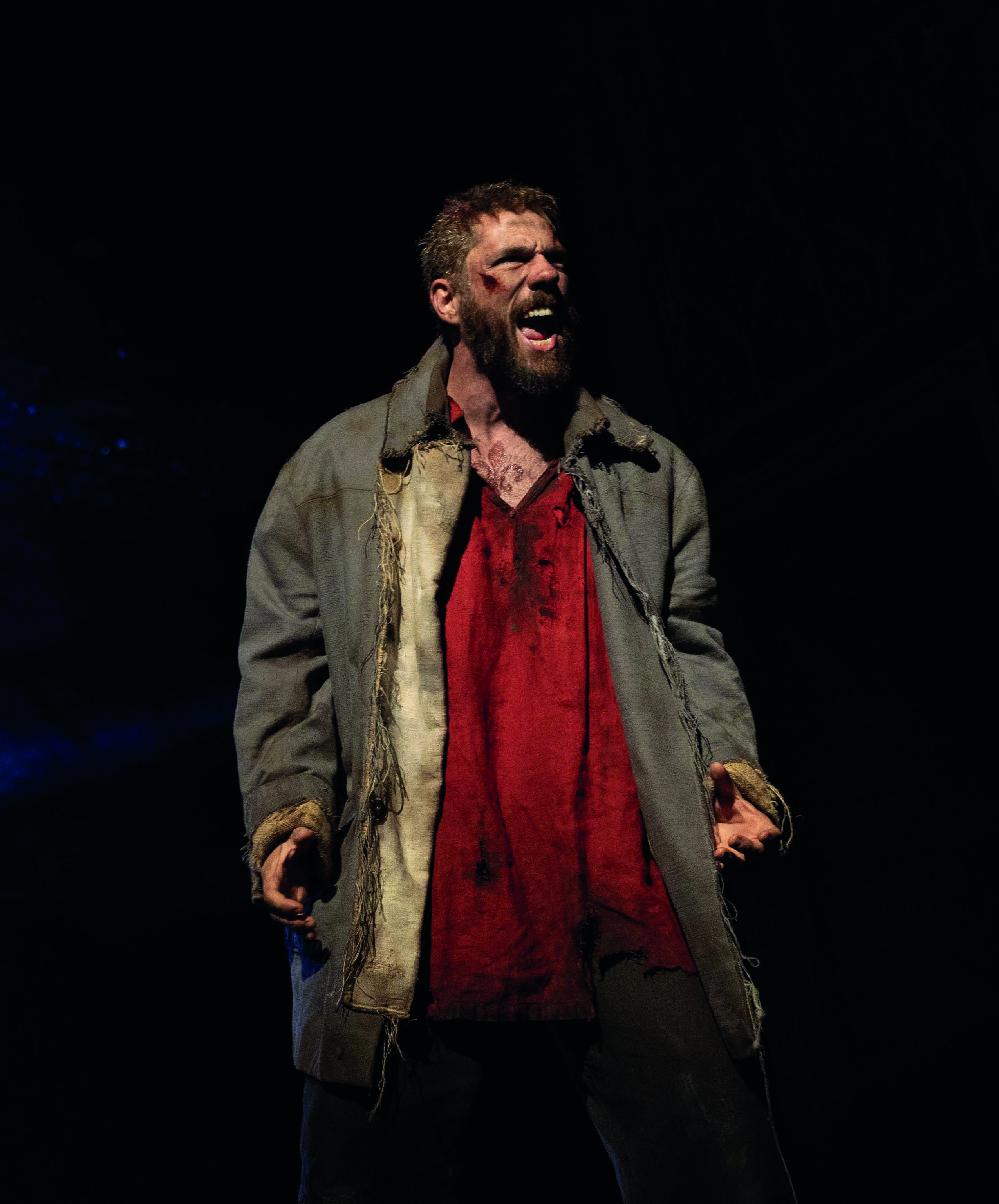 Ian McIntosh as 'Valjean'. Prologue. Photo by Danny Kaan