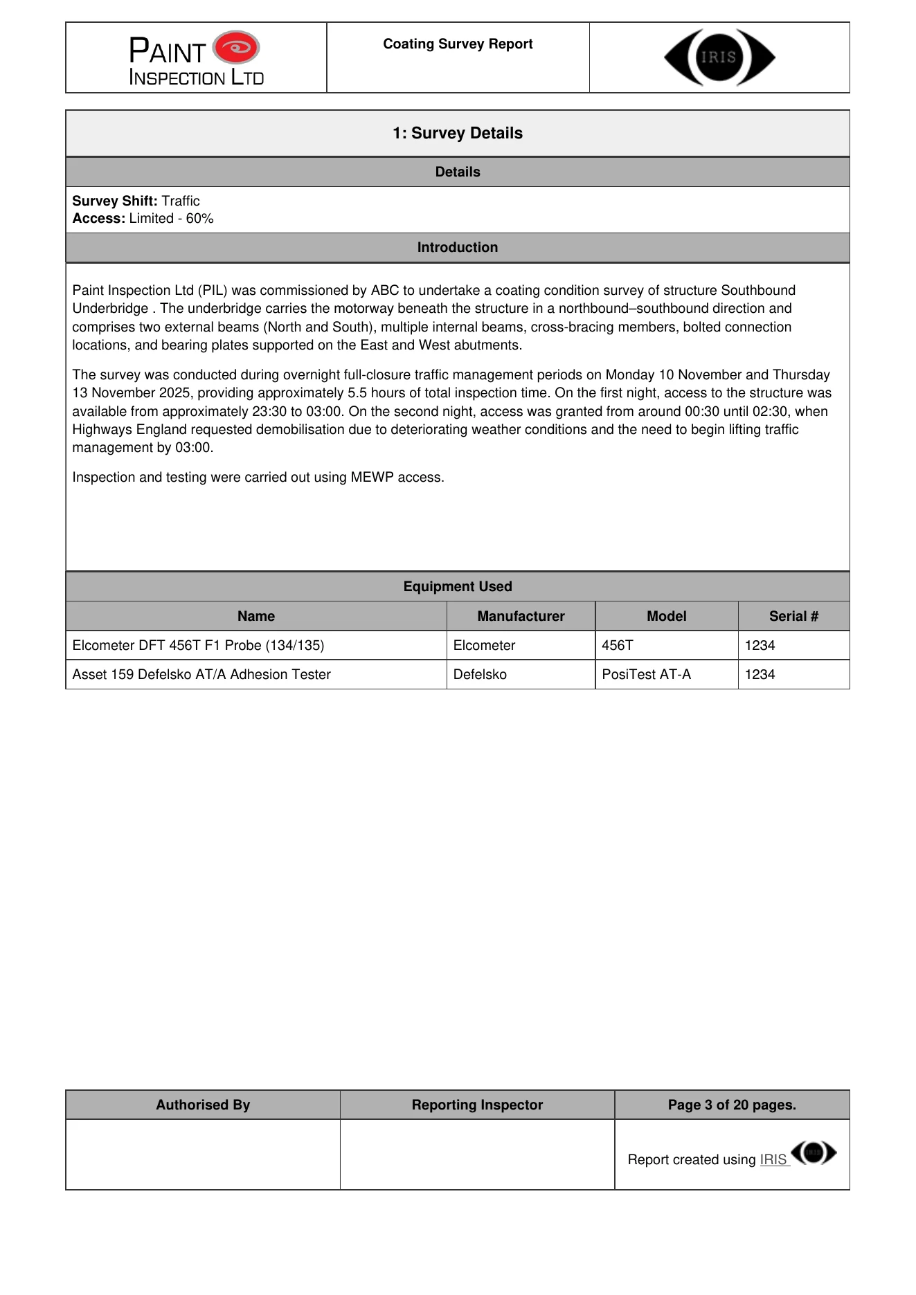 Example inspection report — page 3