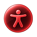 Red accessibility symbol