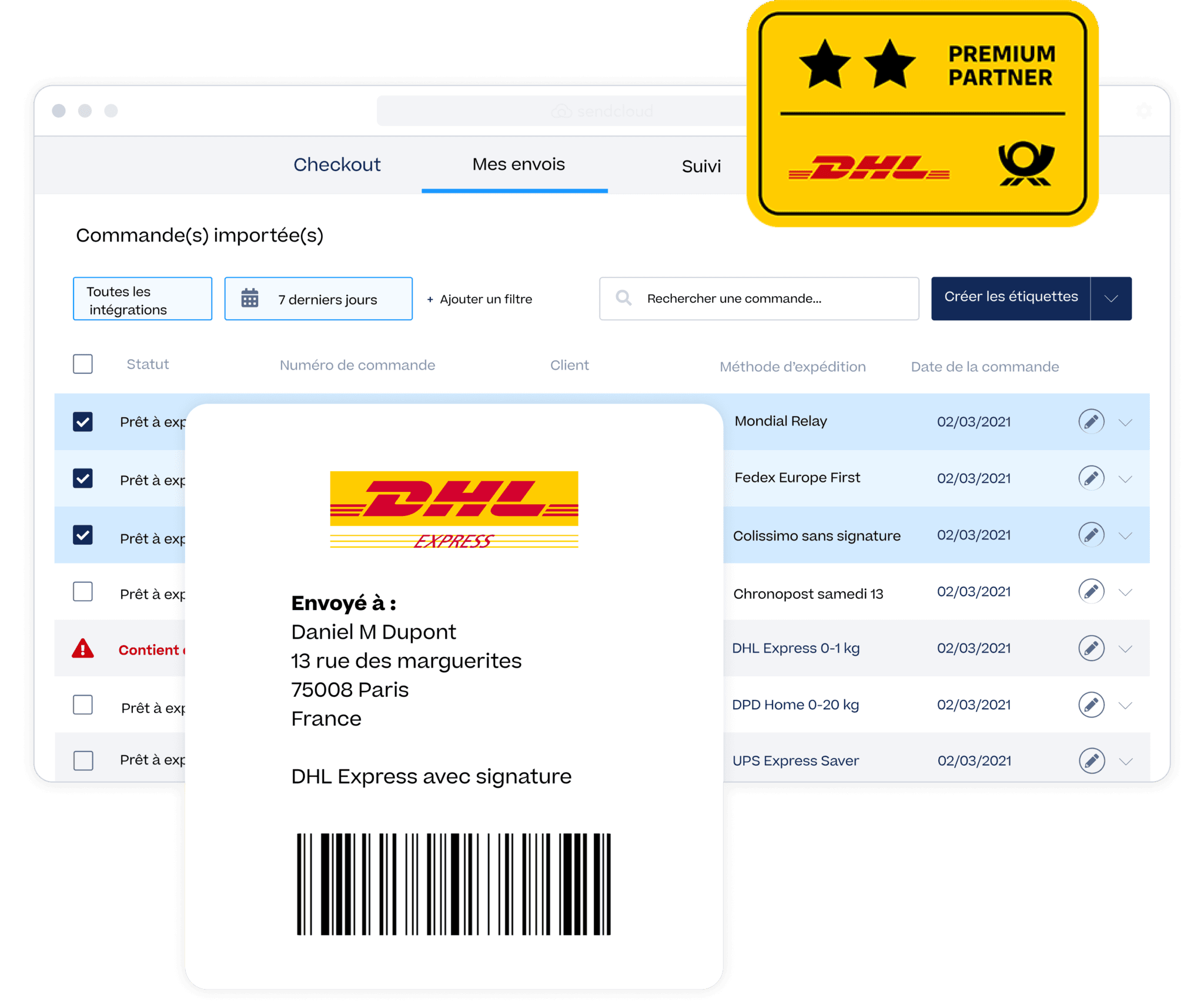 DHL via Sendcloud