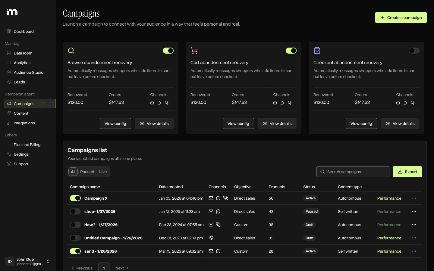 Markopolo AI platform interface