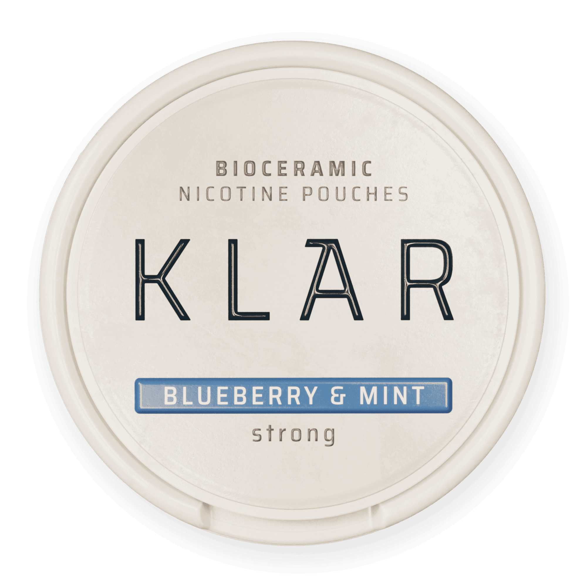 KLAR Bioceramic nicotine pouches in blueberry & mint flavour