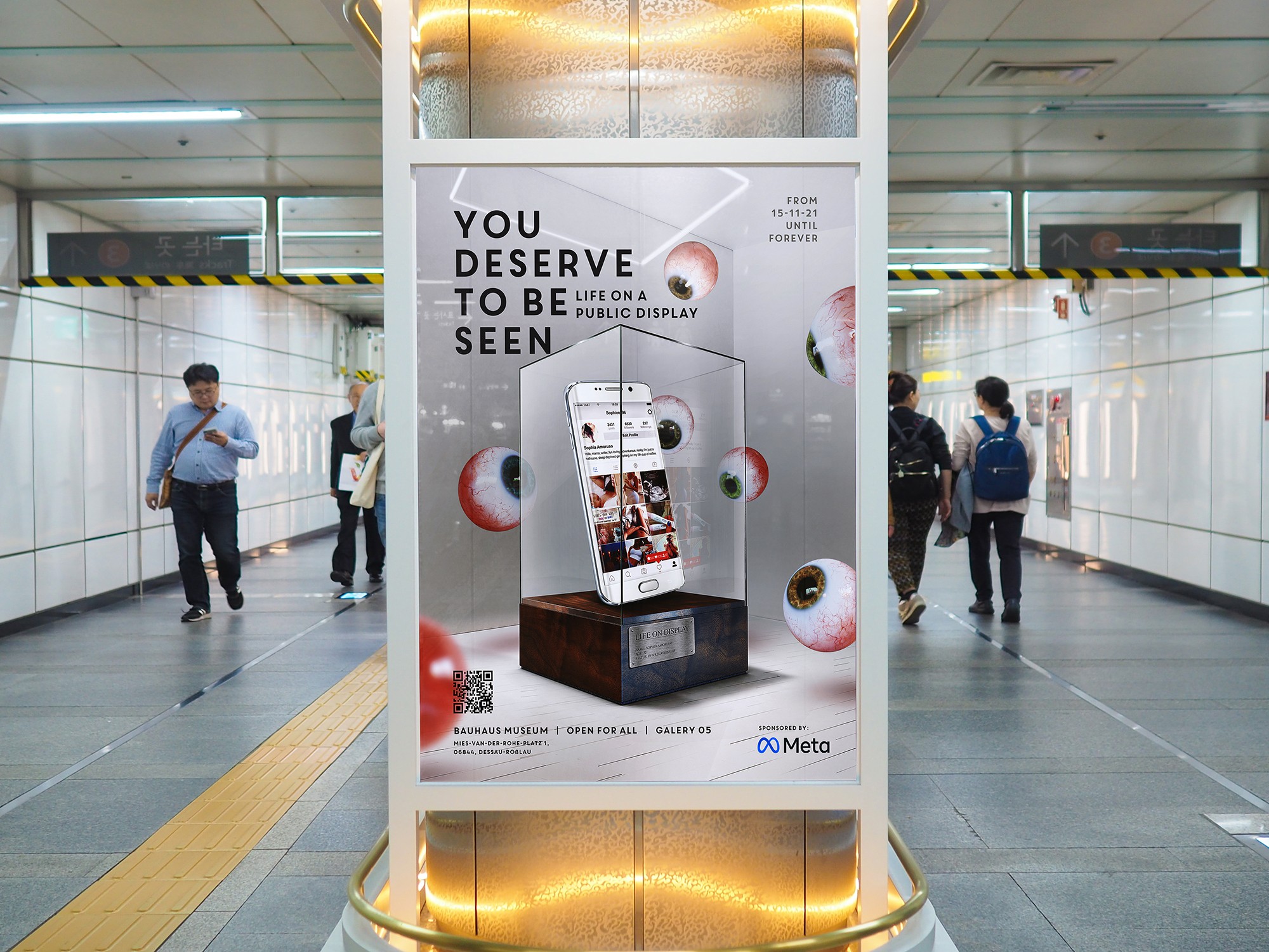 Woke Washing poster display on a Subway