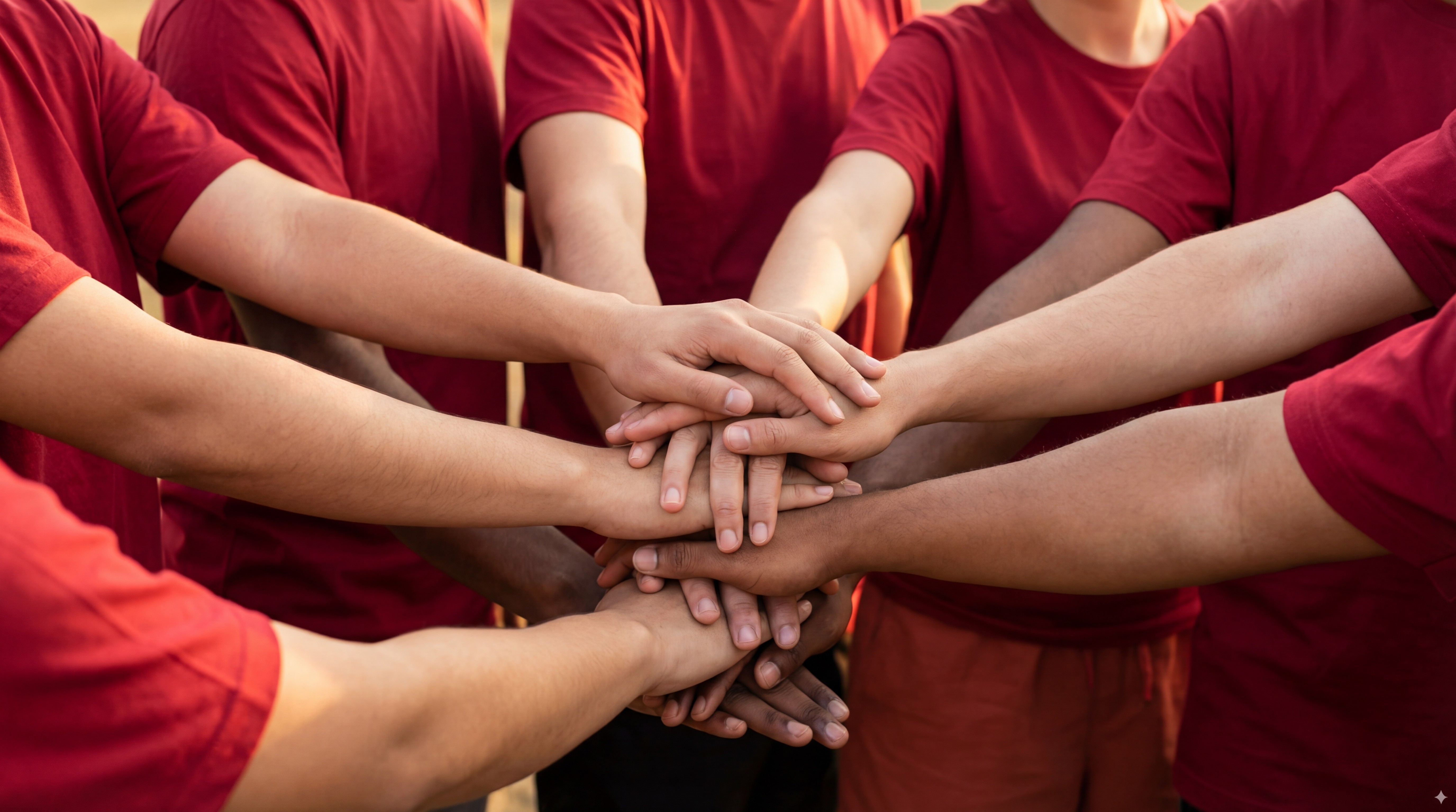A young person with curly hair smiles at the camera while sitting in front of a laptop against a dark background.