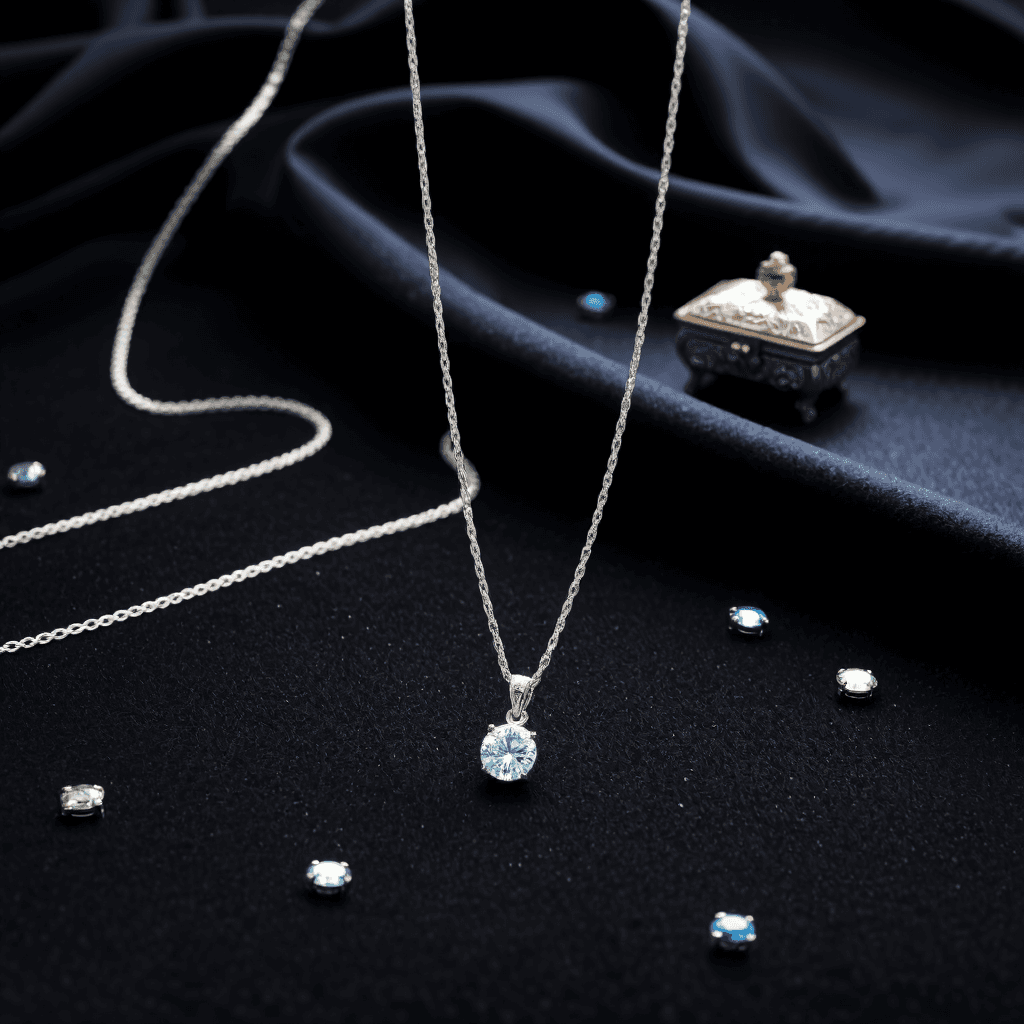 product photography of pendant necklace