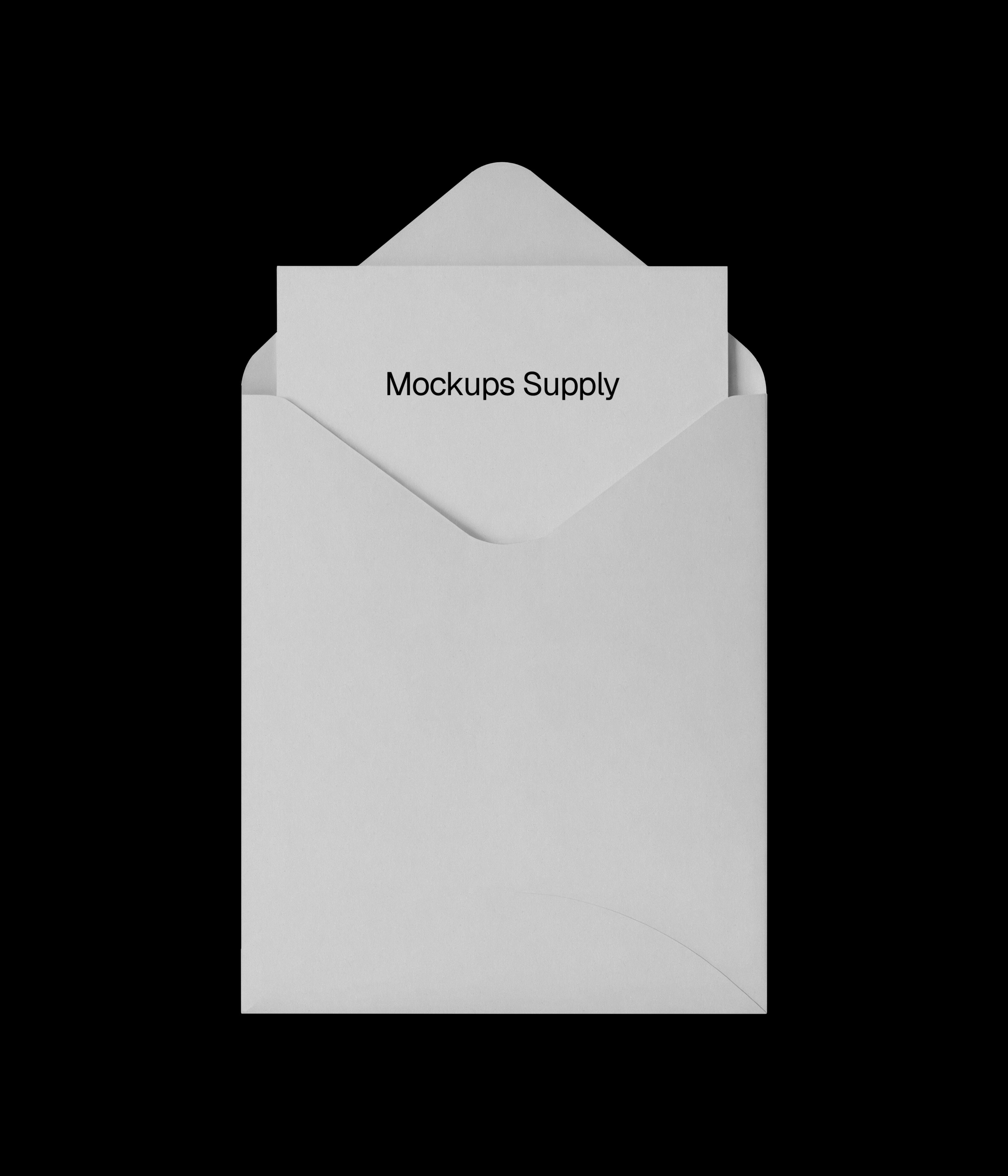 White envelope mockup with invitation card for Photoshop download