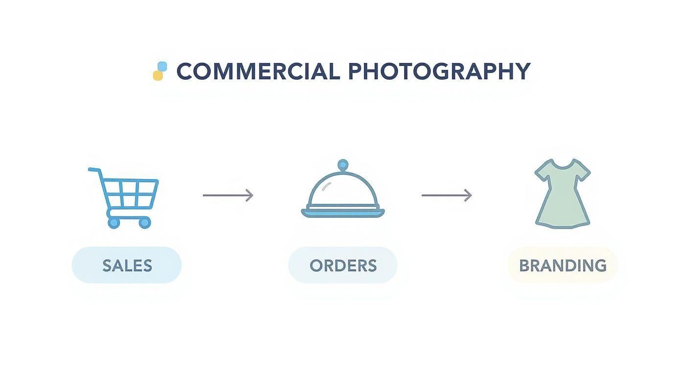 Infographic about what is commercial photography