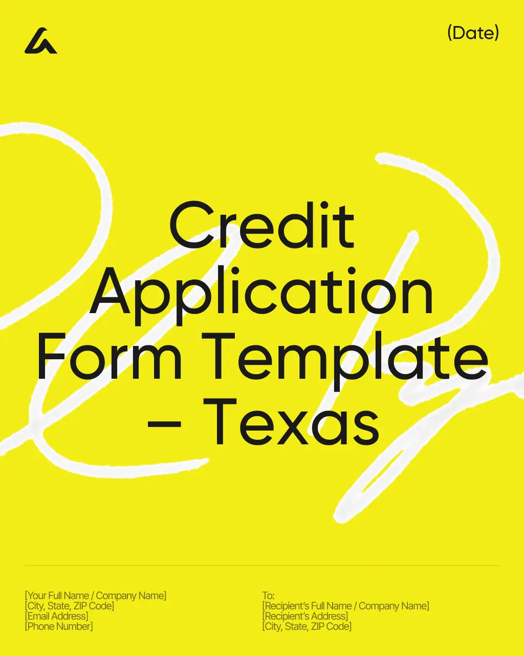 Credit Application Form Template – Texas