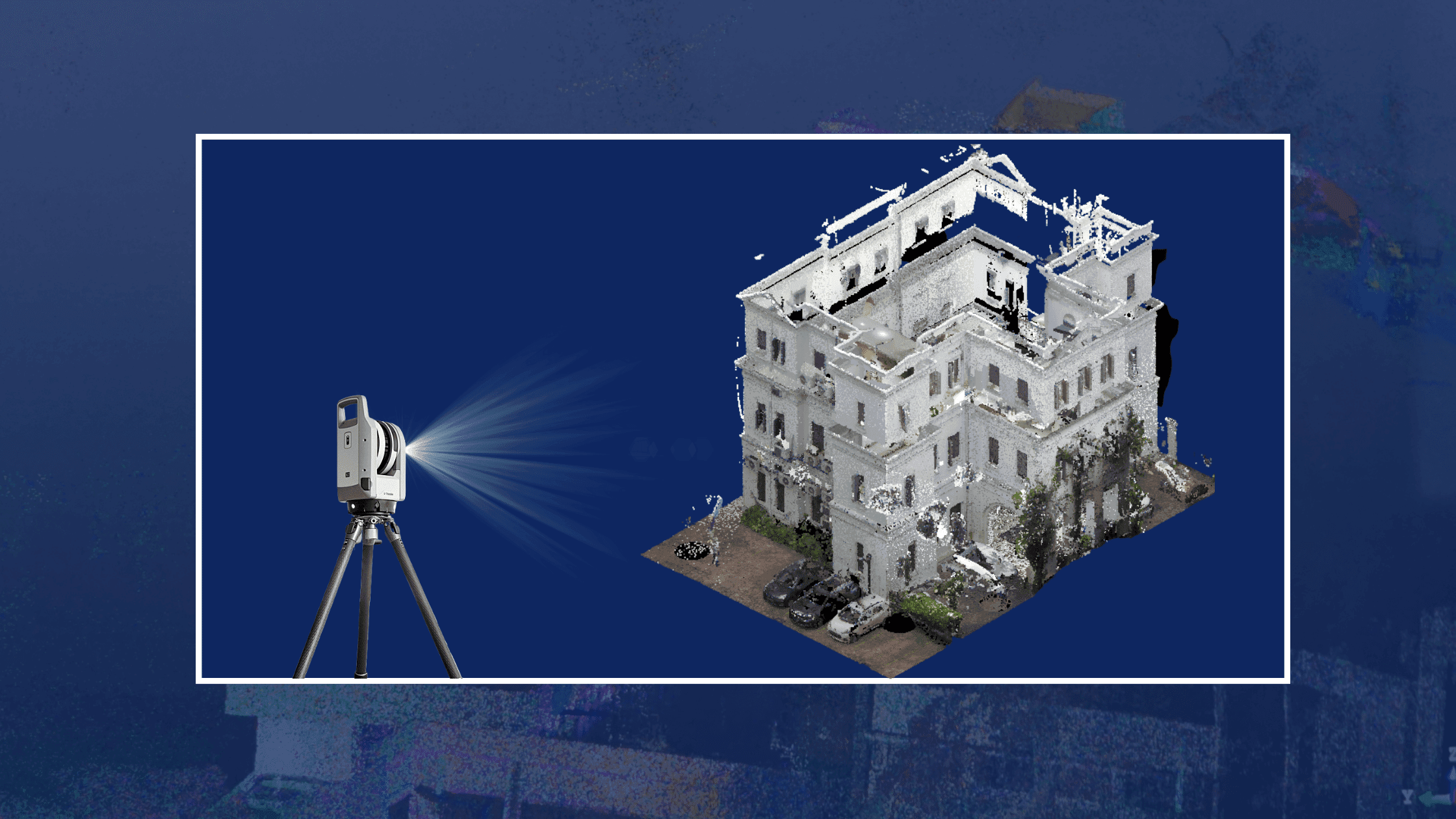 A man stands while two people sit at a table in an office setting, smiling and engaged in conversation. The mood is friendly and collaborative.