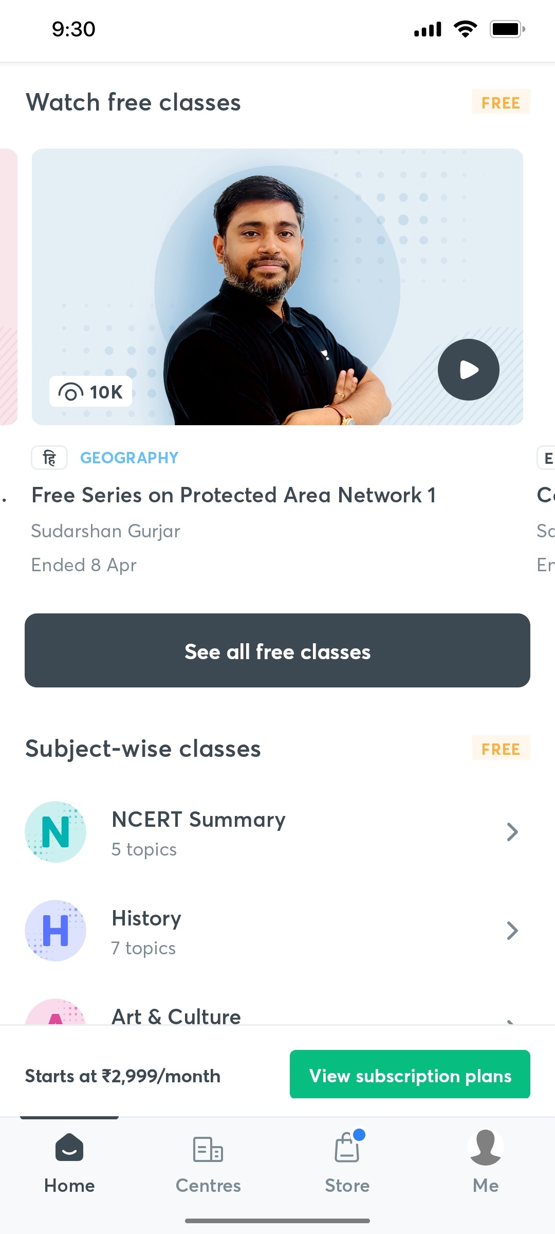 Unacademy  See all free Classes Screen