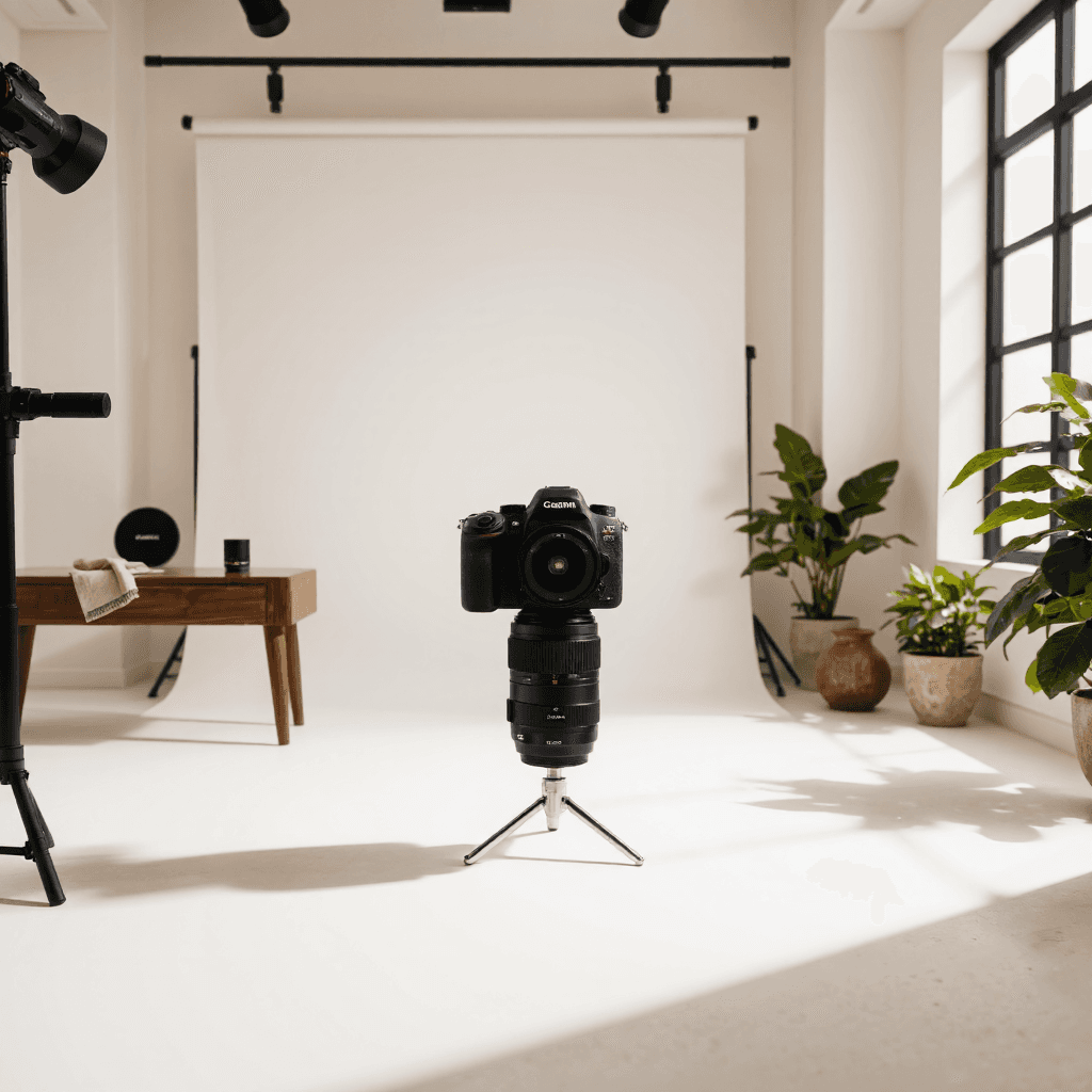 product photography of camera