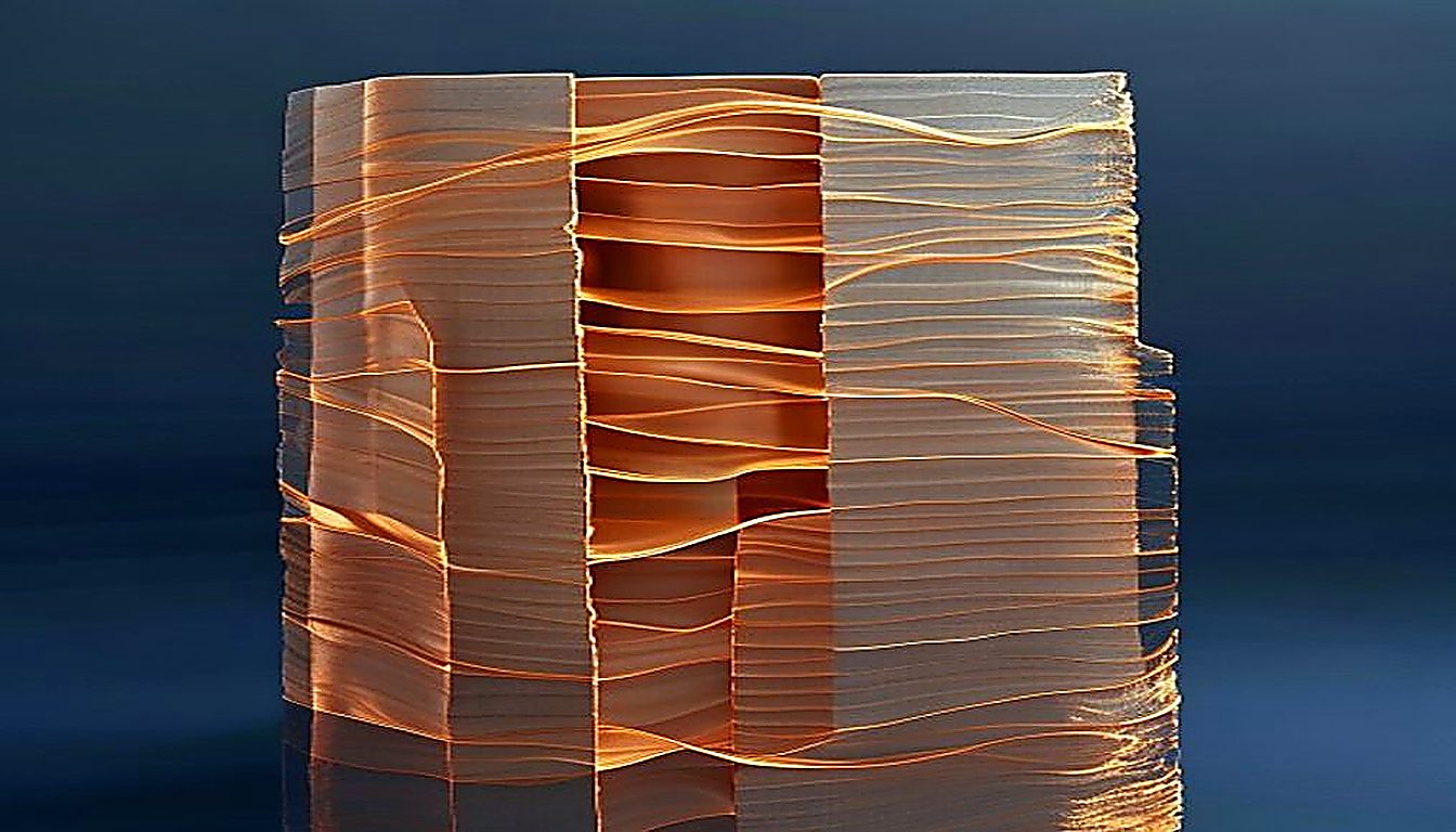 Golden thread exposing hollow strata, illustrating hidden overhead costs in ui ux design agency vs freelancer pricing.