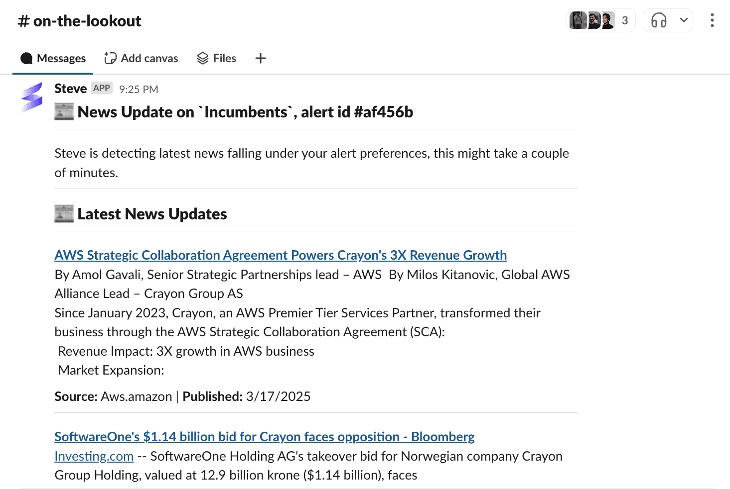 Visual of journal entries in Positive