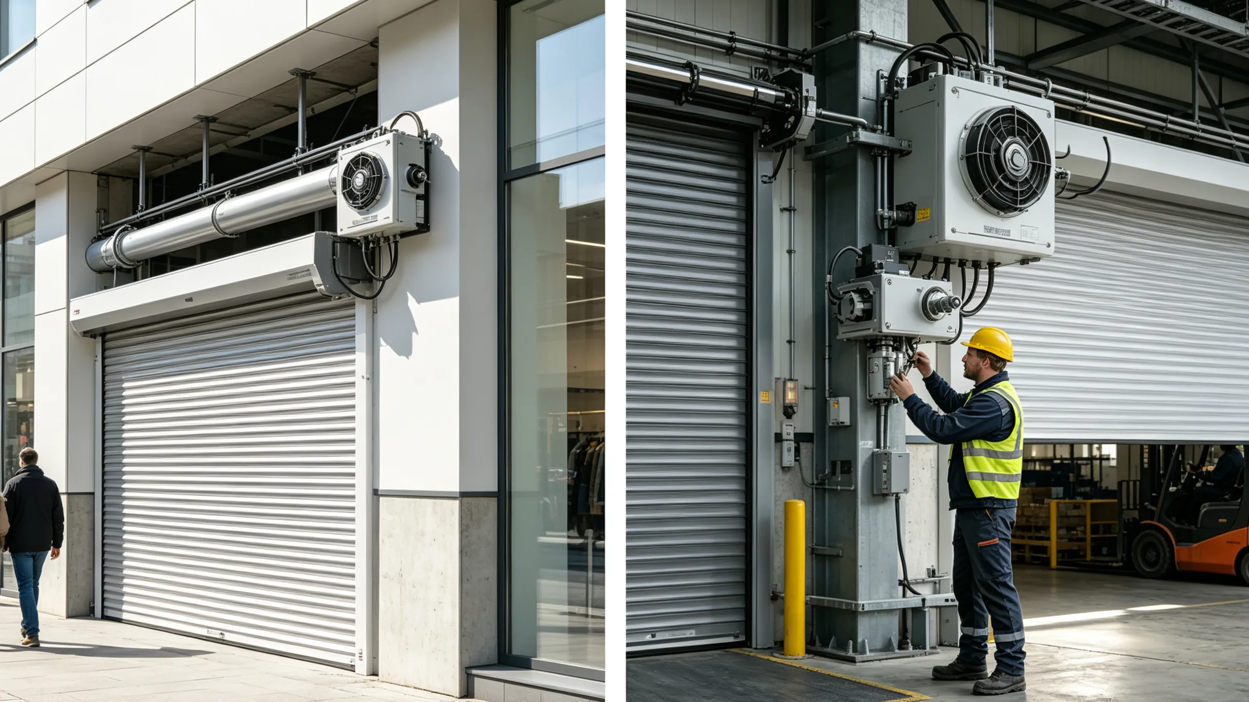 Comparison of tubular and central roller shutter motors in commercial and industrial applications